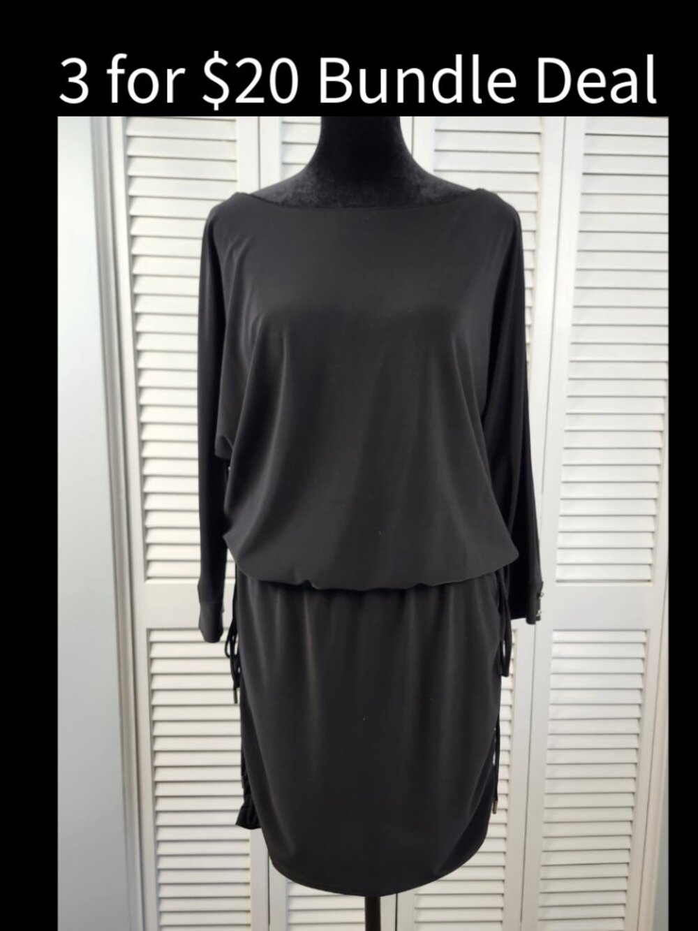 WHBM Little Black Dress Small Mini Dress Stretch Knit